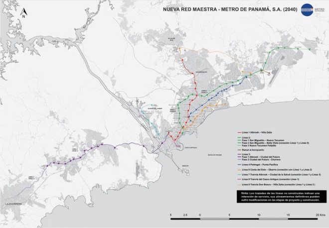 Современное состояние плана строительства (Источник: Metro de Panama)