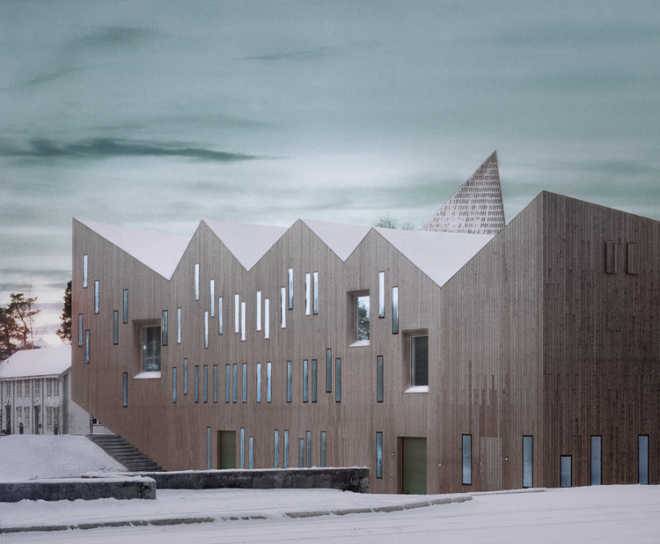 Архитектор Реиулф Рамстад (Reiulf Ramstad) завершает проект остроконечного народного музея в Норвегии 