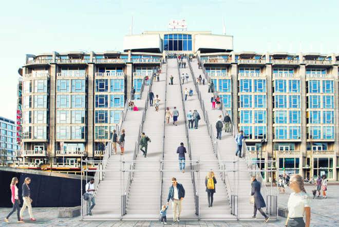 Гигантская деревянная лестница будет построена в Роттердаме