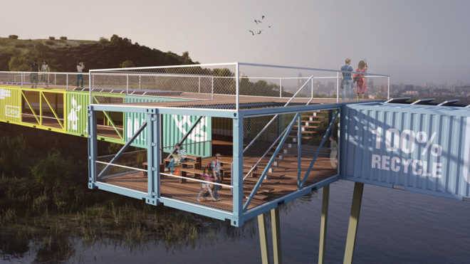 В Израиле планируется построить 160-метровый мост из транспортировочных контейнеров