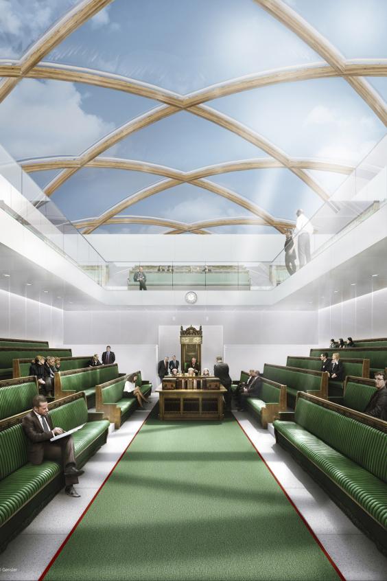 Опубликованы первые эскизы интерьеров плавучего здания Британского парламента