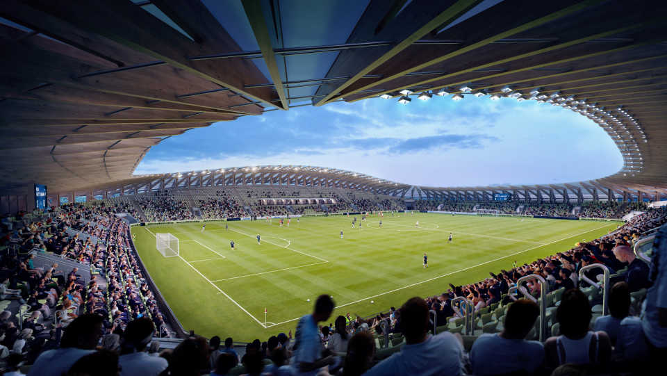  Zaha Hadid Architects проектируют первый в мире деревянный футбольный стадион