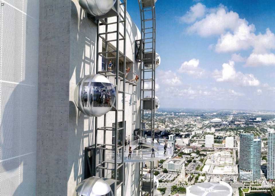  Вращающиеся смотровые капсулы комплекса SkyRise в Майями будут подниматься на 300 метров над землей