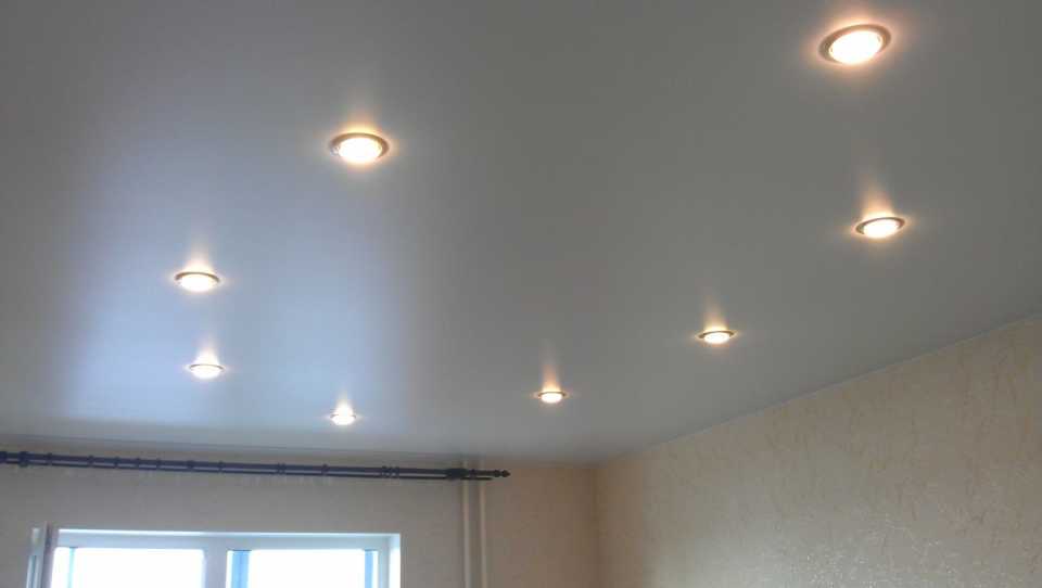 Расчет количества светильников на натяжной потолок