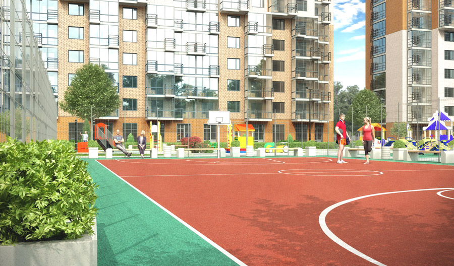 Проект спортивной и детской площадки на территории ЖК “Позитив”
