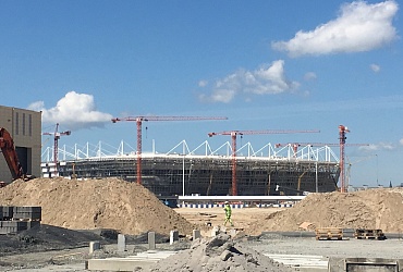 Строительно-монтажные работы на стадионе в г.Калининграде планируется завершить вовремя